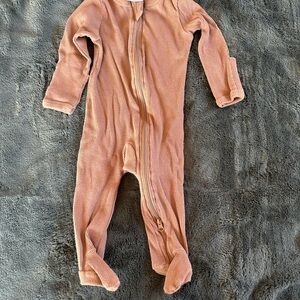 Mebie Baby Organic Cotton Ribbed Zipper 3-6 mos